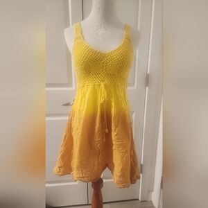 Yellow Ombre Crochet Dress